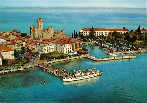 Cartoline Sirmione Lago di Garda Veduta aerea, Luftaufnahme 1970