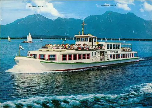 Chiemsee Chiemsee Bayerische Alpen Motorschiff Edeltraud bei Prien 1970
