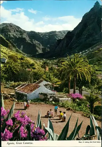 Postales Gran Canaria Kanaren: Dorf bei Agaete, Gran Canaria 1972