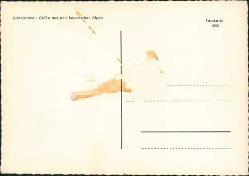 Ansichtskarte .Bayern Dirndldrahn Grüße aus den Bayerischen Alpen 1960