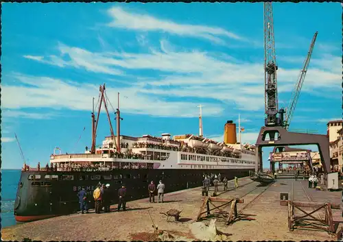 Bremerhaven Columbuskai und TS "Bremen" Passagier Dampfer Schiff 1960