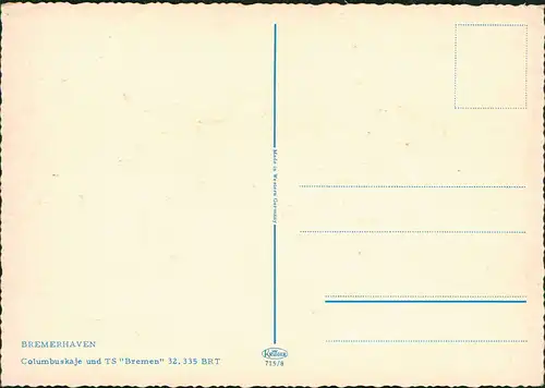 Bremerhaven Columbuskai und TS "Bremen" Passagier Dampfer Schiff 1960