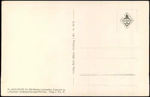 Ansichtskarte Freiburg im Breisgau Luftbild 1934