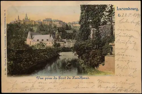 Ansichtskarte Luxemburg Vue prise du Pont du Hundhaus 1909