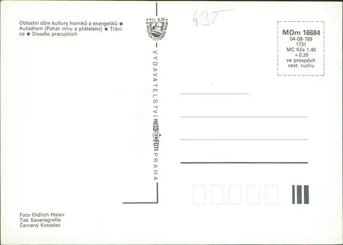Postcard Brüx Most Mehrbildkarte u.a. Autorennstrecke 1980