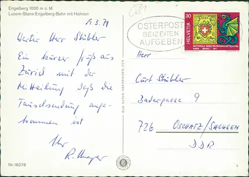 Ansichtskarte Innertkirchen Luzern-Stans-Engelberg-Bahn mit Hahnen 1978