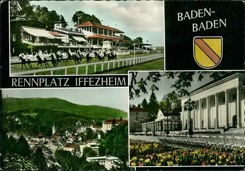 Iffezheim Pferderennbahn (Iffezheim BADEN-BADEN) Mehrbildkarte 1969