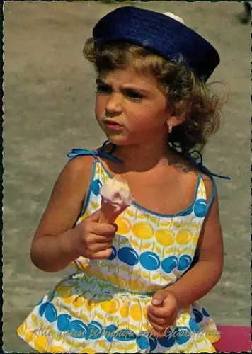 Menschen Soziales Leben (Kinder) Kind Mädchen mit Eis Eistüte 1970