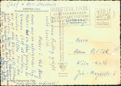 Kufstein Auracher Löchl Römerhofgasse Autos u.a. VW Käfer 1960