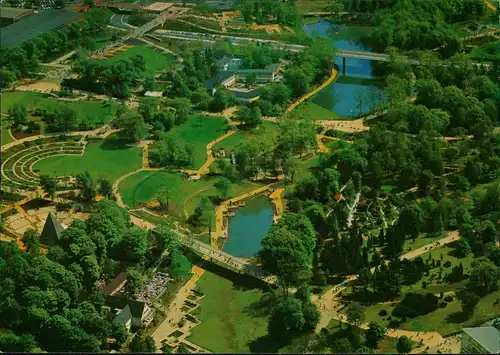 Ansichtskarte Essen (Ruhr) Grugapark vom Flugzeug aus, Luftbild-Aufnahme 1975