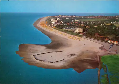 Ansichtskarte Cuxhaven Luftbild Strand Nordseeheilbad vom Flugzeug aus 1985