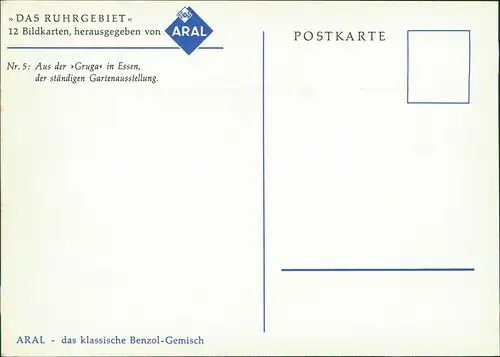 Essen (Ruhr) Gruga ständige Gartenausstellung ARAL Werbekarte Künstlerkarte 1960