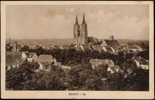 Ansichtskarte Oschatz Blick über die Stadt 1918