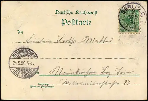 Ansichtskarte Litho AK Berlin Ausstellungsplatz am Lehrter Bahnhof 1896
