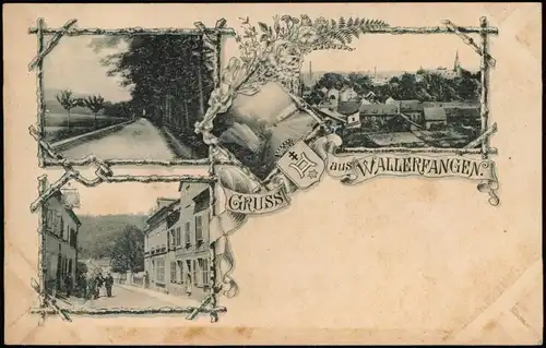 Ansichtskarte Wallerfangen Saar Vaudrevange 3 Bild: Straßen und Stadt 1908