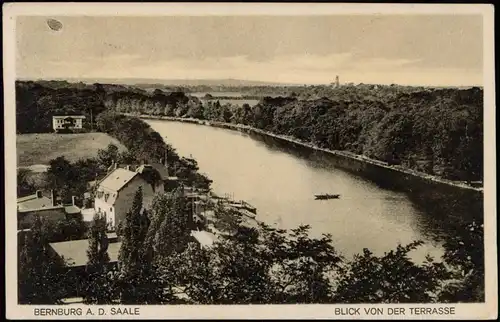 Ansichtskarte Bernburg (Saale) Blick von der Terrasse 1927