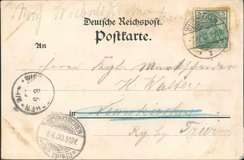 Ansichtskarte Wiesbaden Gruss aus dem Ratskeller... Künstlerkarte 1900