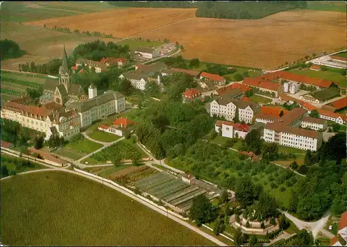 Eresing Erzabtei St. Ottilien vom Flugzeug aus, Luftaufnahme 1970