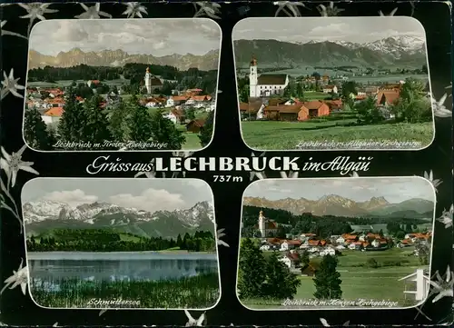 Ansichtskarte Lechbruck am See Mehrbildkarte mit 4 Panorama-Ansichten 1960