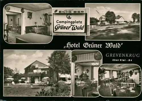 Grevenkrug Campingplatz HOTEL GRÜNER WALD Inh. Ernst Lampel, Mehrbild-AK 1960