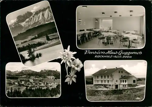 Ansichtskarte Rückholz Pension Haus Guggemos im Allgäu, Mehrbildkarte 1964