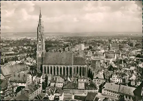 Landshut St. Martinskirche mit dem höchsten Backsteinturm der Welt (133 m) 1965