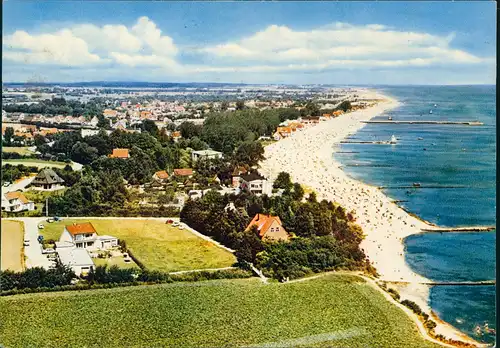 Grömitz (Holstein) Luftbild, Strand Partie v. Flugzeug aus 1970