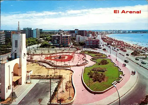 Postales El Arenal Panorama Teilansicht Partie am Strand mit Hotels 1979