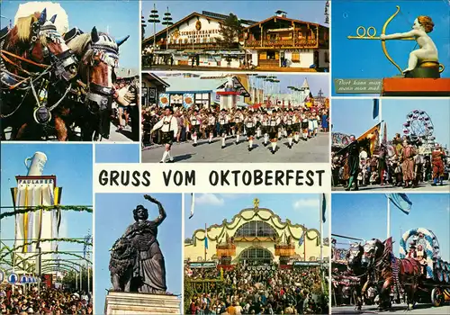 Ansichtskarte München GRUSS VOM OKTOBERFEST (Mehrbildkarte) 1970