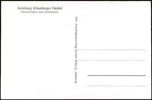 Ansichtskarte Jesteburg Haupteingang zum Sanatorium 1940