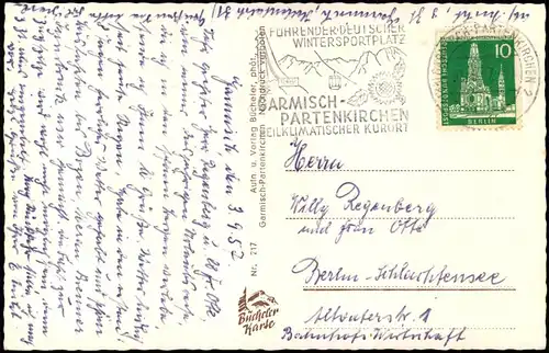 Garmisch-Partenkirchen Frühlingstrasse, Bäuerinnen mit Kühen 1957