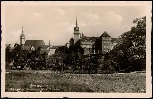 Ansichtskarte Torgau Blick auf Schloss Hartenfels und Kirche 1940