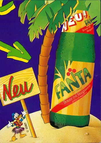 DISNEY Donald Duck wirbt für FANTA Brause (Reklame Werbung) 1980
