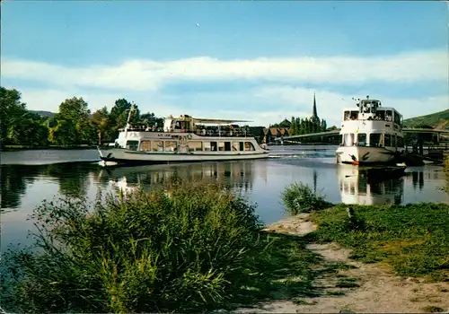 Margetshöchheim Schiffe an der Anlegestelle, Fahrgastschiff 1980