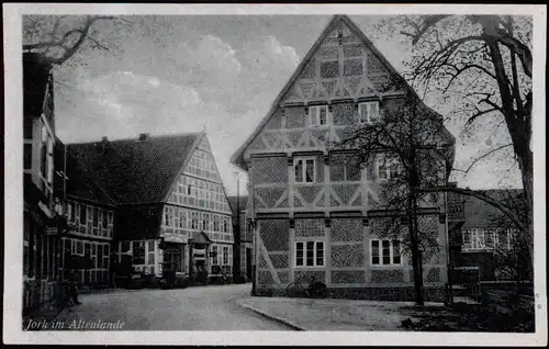 Ansichtskarte Jork Altländer Fachwerkhäuser Strassen Ansicht 1940