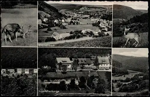 Ansichtskarte Krausenbach Mehrbildkarte Ortsansichten u. Jugendherberge 1961