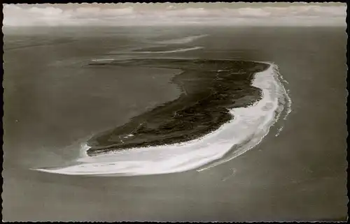 Langeoog Luftbild Insel vom Flugzeug aus, 1000 M. Flughöhe 1960