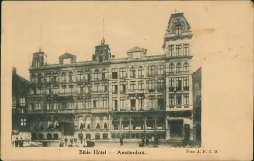 Postkaart Amsterdam Amsterdam Bible Hôtel 1913