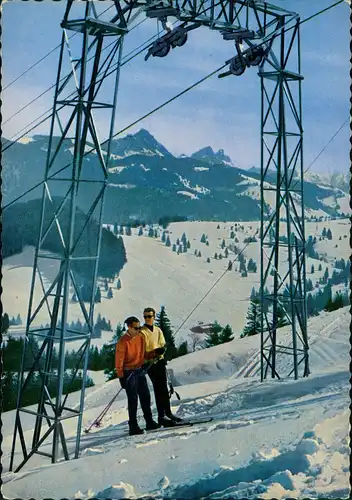 Unterjoch Bad Hindelang Skifahrer - Spießerlift Tannheimer Gruppe 1971