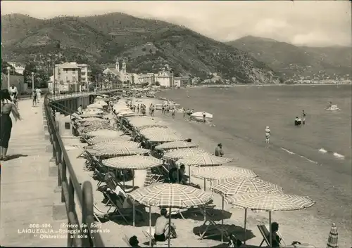 Cartoline Laigueglia Spiaggia di ponente Riviera dei fiori 1960