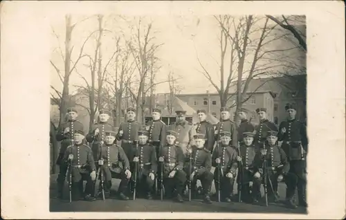 Koblenz Soldatengruppe, Gewehre Kaserne 1915 Privatfoto  gel. Feldpost