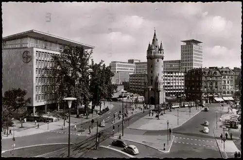 Ansichtskarte Innenstadt-Frankfurt am Main Partie am Eschenheimer Turm 1956