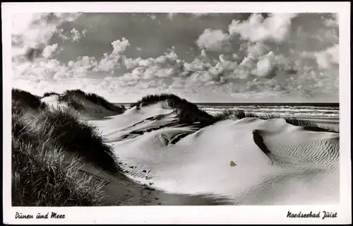 Ansichtskarte Juist Strand Dünen und Meer Nordsee 1955
