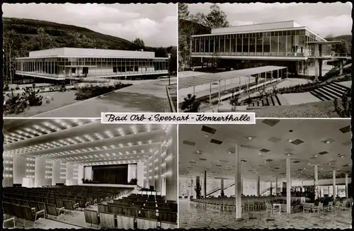 Ansichtskarte Bad Orb Konzerthalle - 4 Bild mit Innenansichten 1964