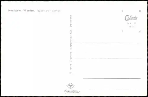 Ansichtskarte Wiesdorf-Leverkusen Wiesdorf. Japanischer Garten 1958