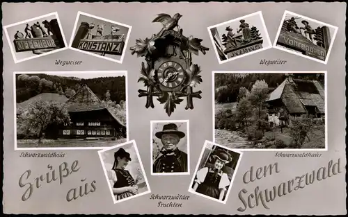 Ansichtskarte .Baden-Württemberg Schwarzwald Typen - Haus Wegweiser MB 1961