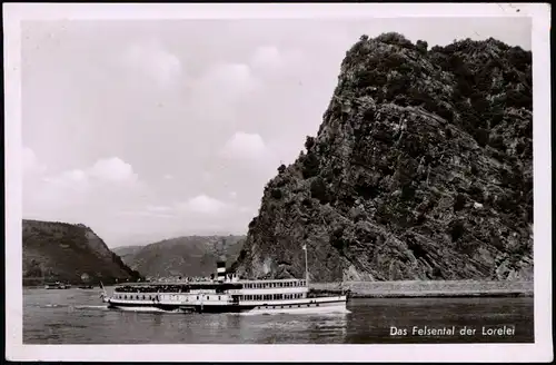 Goarshausen Schiffe Dampfer Steamer Loreley Rhein 1953  Bordstempel Rheingold