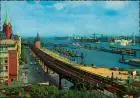 St. Pauli-Hamburg Panorama Hafen mit Überseebrücke, Schiffe, U-Bahn-Strecke 1970
