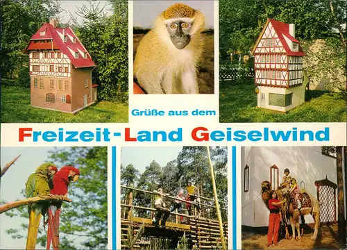 Geiselwind Freizeit-Land Geiselwind (Affe, Häuser, Kamel, Papagei) 1982