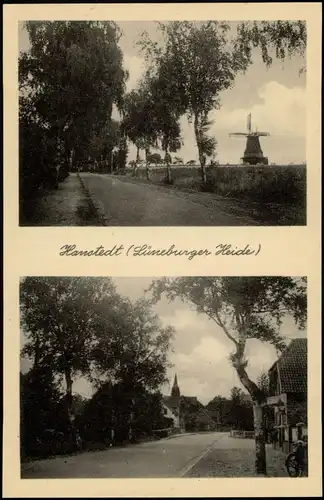 Ansichtskarte Hanstedt (Nordheide) 2 Bild: Windmühlen Windmill, Straße 1940